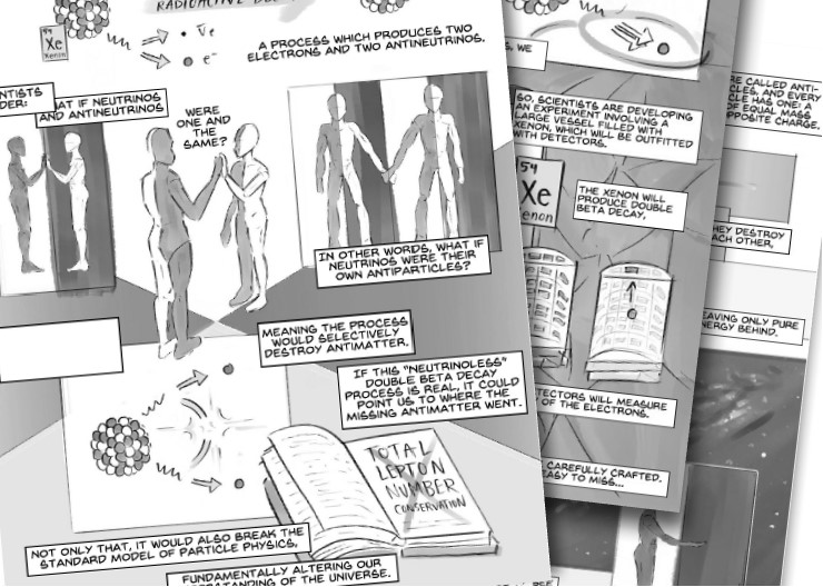 Danika Watson's zine has a comic book inspired format, with black and white illustrations interspersed with text boxes