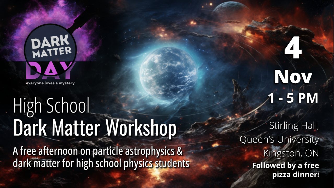 Dark Matter Day workshop poster advertising the program, 
