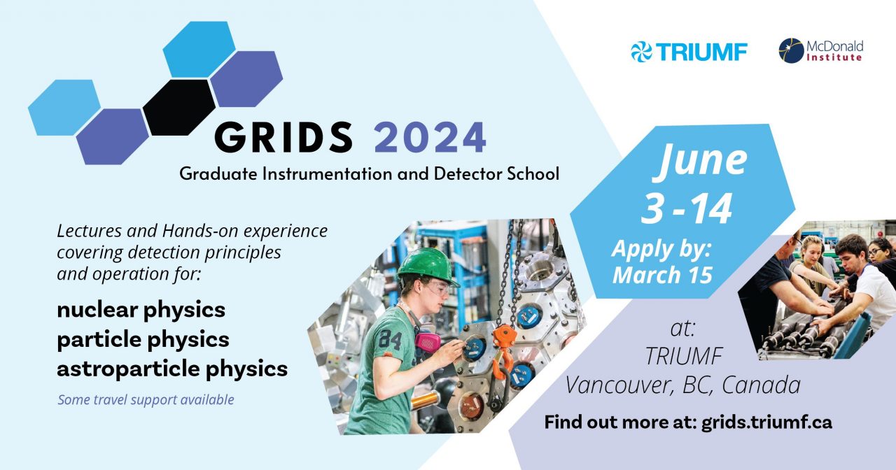 A poster for the GRIDS program with photos of students and information about the event