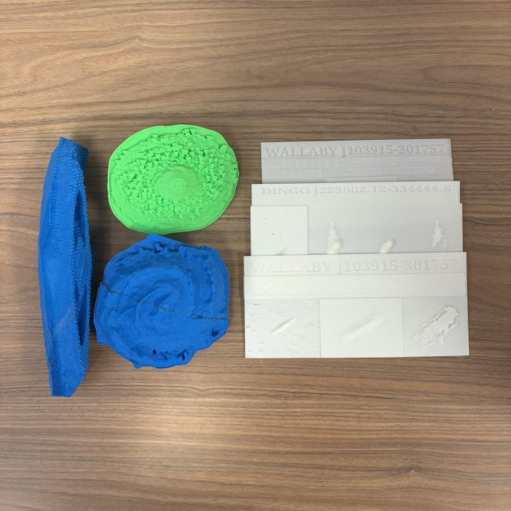 Current progress of 3d models, Tactile galaxy models on the left, lithophanes on the right